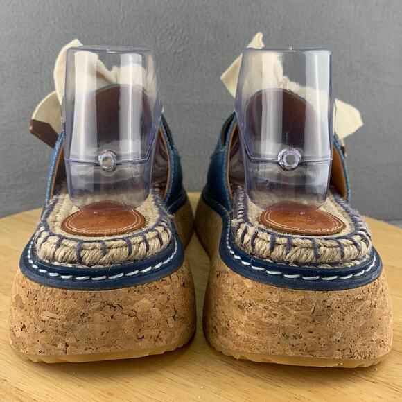 Zimmermann Bow Platform Espadrille Denim Sandals Women’s Size 40 EU / 9-9.5 US - Picture 4 of 8
